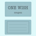 Blue coupon for one wish, bipartite with lines